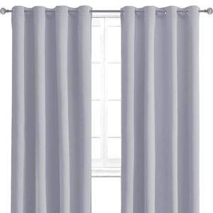 New 48x34 Thermal Blackout Curtains by Wontex Winter Insulating Silver Gray